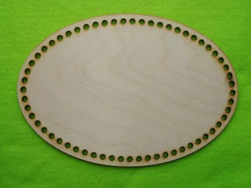 25x17mm Natúr,nyír rétegelt lemez Ovális horgolható fa alap 6mm lyukkal 	1db	