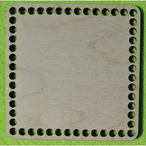   14x14cm Natúr,nyír rétegelt lemez Négyzet   7,5mm lyukkal 	1db	