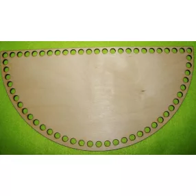   	29x14,5cm  Natúr,nyír rétegelt lemez Horgolható félkör   7,5mm lyukkal	1db