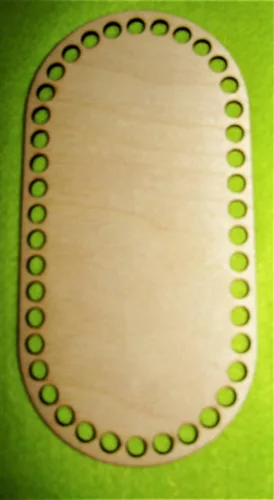 9,5x19.5cm  Natúr,nyír rétegelt lemez Horgolható ovális tábla   7,5mm lyukkal	1db	