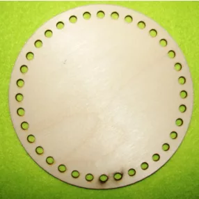   12,5cm  Natúr,nyír rétegelt lemez Horgolható fa kör  alap   5 mm lyukkal	1db	