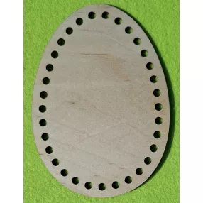   15x10,5cm Natúr,nyír rétegelt lemez Horgolható fa Tojás 5,5mm lyukkal	1db	