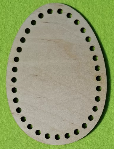 15x10,5cm Natúr,nyír rétegelt lemez Horgolható fa Tojás 5,5mm lyukkal	1db	