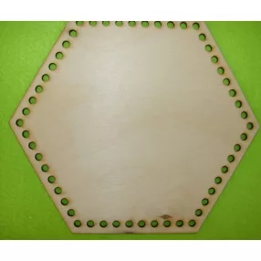   18,5,5x19cm  Natúr,nyír rétegelt lemez Horgolható hatszögletű   6mm lyukkal	1db	