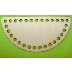   15x7,5cm  Natúr,nyír rétegelt lemez Horgolható félkör   6mm lyukkal	1db	