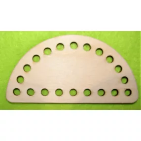   11x5,5cm  Natúr,nyír rétegelt lemez Horgolható félkör   6mm lyukkal	1db	