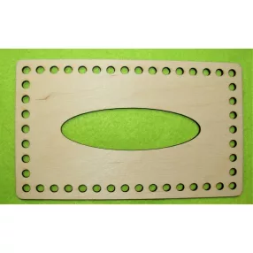   18,5x11 cm Natúr,nyír rétegelt lemez Horgolható Zsebkendőtartó doboz 6mm lyukkal	1db	