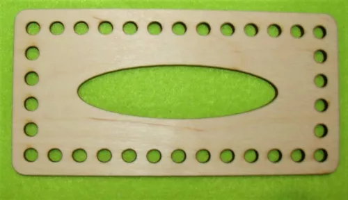 15x7,5 cm Natúr,nyír rétegelt lemez Horgolható Kicsi Zsebkendőtartó doboz 6mm lyukkal	1db	