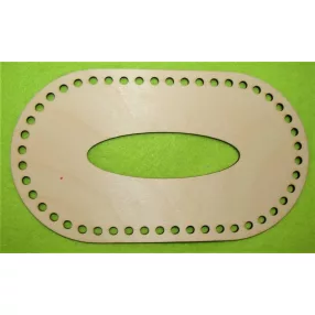   22,5x12,5 cm  Natúr,nyír rétegelt lemez Horgolható Ovális  Zsebkendőtartó doboz 6mm lyukkal 	1db	