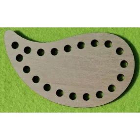   11x6,5 cm Natúr,nyír rétegelt lemez Horgolható  Kicsi Csepp forma 6mm lyukkal 	1db	