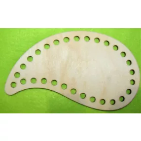   15x8,5 cm Natúr,nyír rétegelt lemez Horgolható   Csepp forma 6mm lyukkal 	1db	