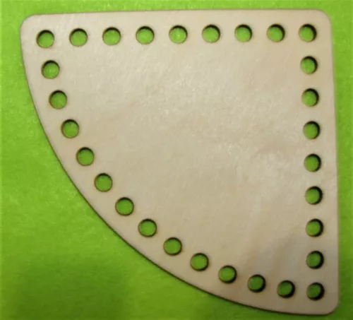 11x11 cm Natúr,nyír rétegelt lemez Horgolható   Közepes Negyed kör  6mm lyukkal 	1db	