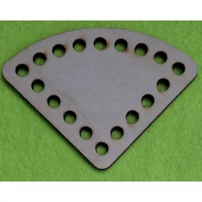   7,5x7,5 cm Natúr,nyír rétegelt lemez Horgolható   Kicsi Negyed kör  6mm lyukkal 	1db	