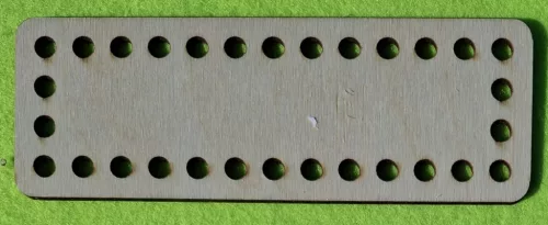 15x5 cm  Natúr,nyír rétegelt lemez Horgolható Téglalap 6mm lyukkal 	1db	