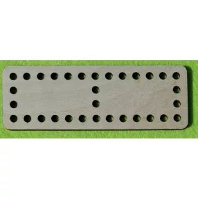   15x5 cm  Natúr,nyír rétegelt lemez Horgolható Kétfelé osztott Téglalap 6mm lyukkal 	1db	