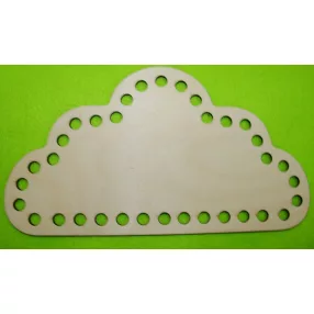   15,5x8,5 cm Natúr,nyír rétegelt lemez Horgolható felhő   6mm lyukkal	1db	