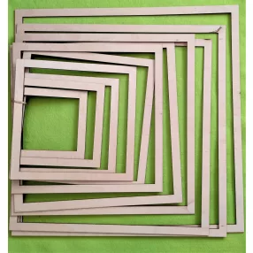   Natúr fa négyzett Makramézható alap szett	1szett	42x36-36x33-33x29-29x25-25x21 cm 