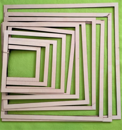 Natúr fa négyzett Makramézható alap szett	1szett	42x36-36x33-33x29-29x25-25x21 cm 