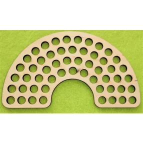   	14,5x8cm Natúr fa  Horgolható Szivárvány fa alap 8mmlyukkal	1db