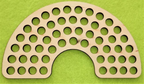	14,5x8cm Natúr fa  Horgolható Szivárvány fa alap 8mmlyukkal	1db