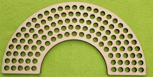 24x12cm Natúr fa  Horgolható Szivárvány fa alap 8mmlyukkal	1db	