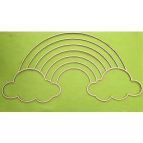   Natúr fa Makramézható Nagy  Szivárvány fa alap felhőkkel	1db	80x41cm