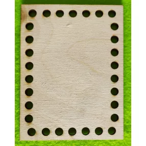   12,5x9,5cm Natúr,nyír rétegelt lemez Horgolható téglalap 7mm lyukkal	1db	