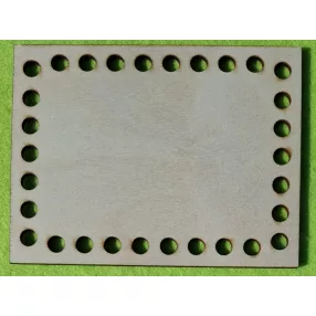   12,5x9,5cm Natúr,nyír rétegelt lemez Horgolható téglalap 7mm lyukkal	1db	