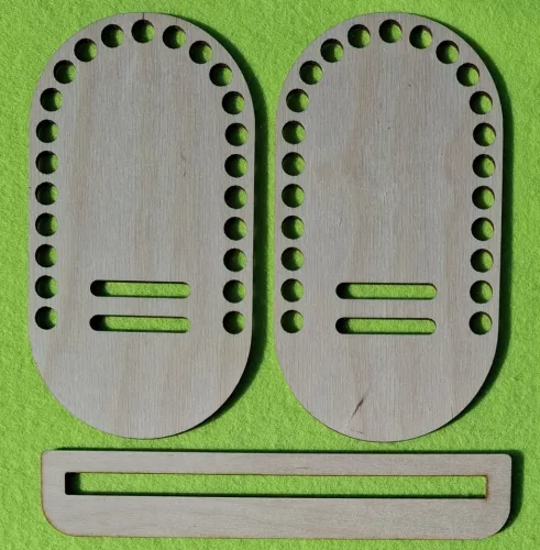 16,5x9cm  Natúr,nyír rétegelt lemez Horgolható táska alap 9mm lyukkal	1szett	
