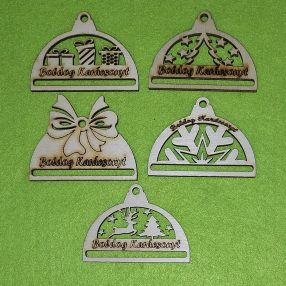   Natúr fa Makramézható Karácsonyfa félgömb  fa alap	5db/csomag	7x5cmcm 