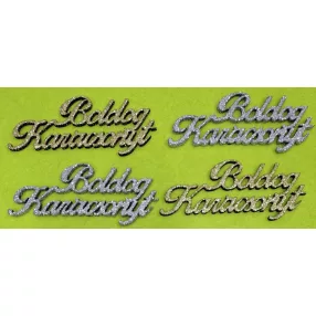  Csillámos ,fa alapú HDF(nem tömörfa)   Boldog karácsonyt 4db/csomag	4x9,5cm  