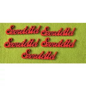 Piros fa Szeretettel	5db/csomag	9,5x3cm 