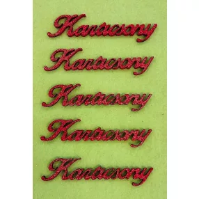   Piros csillámo,fa alapú HDF(nem tömörfa)  Karácsony	5db/csomag	9,5x2,5cm 