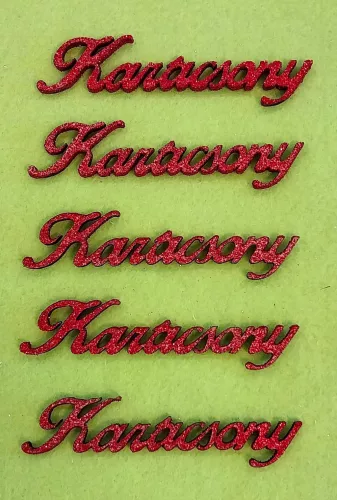 Piros csillámo,fa alapú HDF(nem tömörfa)  Karácsony	5db/csomag	9,5x2,5cm 