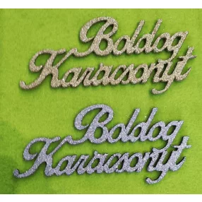   Csillámos ,fa alapú HDF(nem tömörfa)   Boldog karácsonyt	2db/csomag	15x7cm  