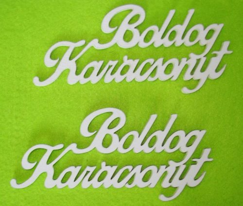 Fehér fa Boldog karácsonyt 15x7cm  2db/csomag