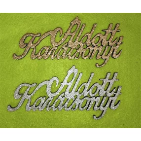   Csillámos ,fa alapú HDF(nem tömörfa)   Áldott karácsonyt 2db/csomag	15x7cm  