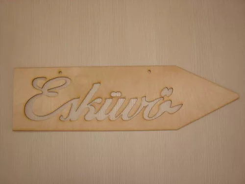 Natúr,nyír rétegelt lemez Esküvő jobb	50x14cm  