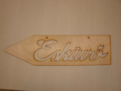 Natúr,nyír rétegelt lemez Esküvő bal	 50x14cm 