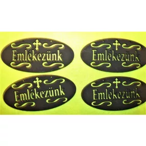 Fekete fa Emlékezünk  ovál	4db/csomag	10,5x5cm 