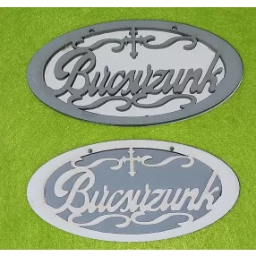 Szürke-fehér fa Búcsúzunk   2db/csomag	10,5x5cm 