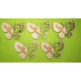 Natúr fa sok szeretettel pillangó	 5x7cm 5db/csomag	