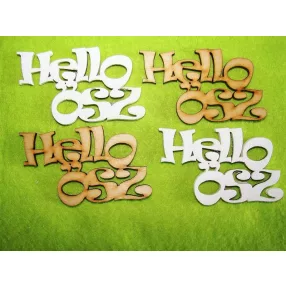 Natúr és fehér fa Hello ősz 7,5x4,5cm 4db/csomag