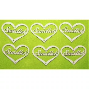 Fehér fa szeretlek szivben 6db/csomag	6x4,5cm 