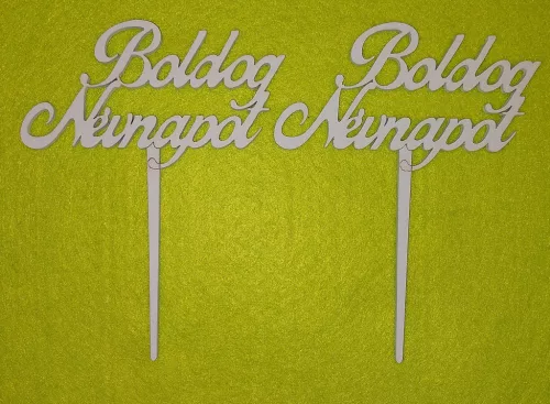  Világoskék  színű ,nyír rétegelt lemez fa Boldog Névnapot beszúrós 	2db/csomag	9 x12cm 