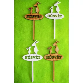   Vegyes fa Beszúrós Nyuszi apa „ Húsvét”	4db/csomag	17x8cm 