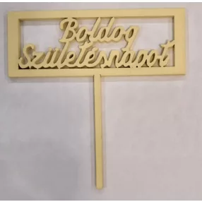   Citrosárga  színű,  fa alapú HDF(nem tömörfa)    fa boldog születésnapot téglalap beszúrós 	1db 	11x11,5cm 