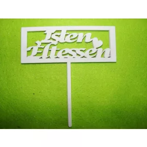   Fehér színű ,fa  alapú HDF(nem tömörfa)  Isten Éltessen téglalap beszúrós 1 db	11x11,5cm  