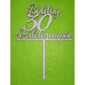   Natúr,nyír rétegelt lemez Beszúrós Boldog születésnapot 30-as1db	1db	13x17cm 