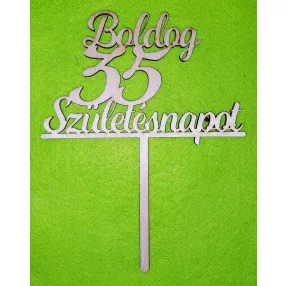   Natúr,nyír rétegelt lemez Beszúrós Boldog születésnapot 35-ös1db	1db	13x17cm